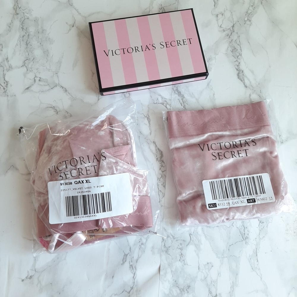 NWT PINK VELVET SET Bralette Panty XL - Picture 12 of 12